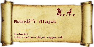 Molnár Alajos névjegykártya